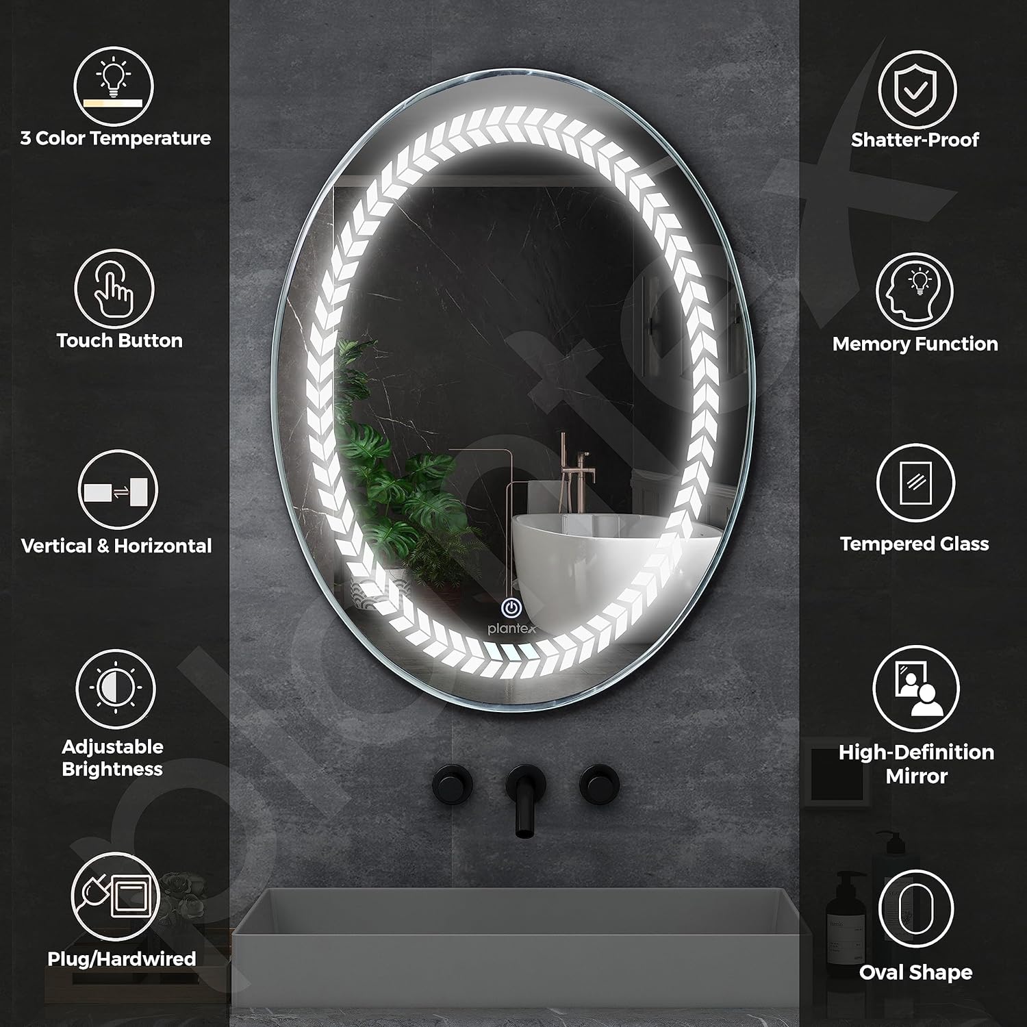 3D Glass Beautiful Modern Designed Led Glass Mirror