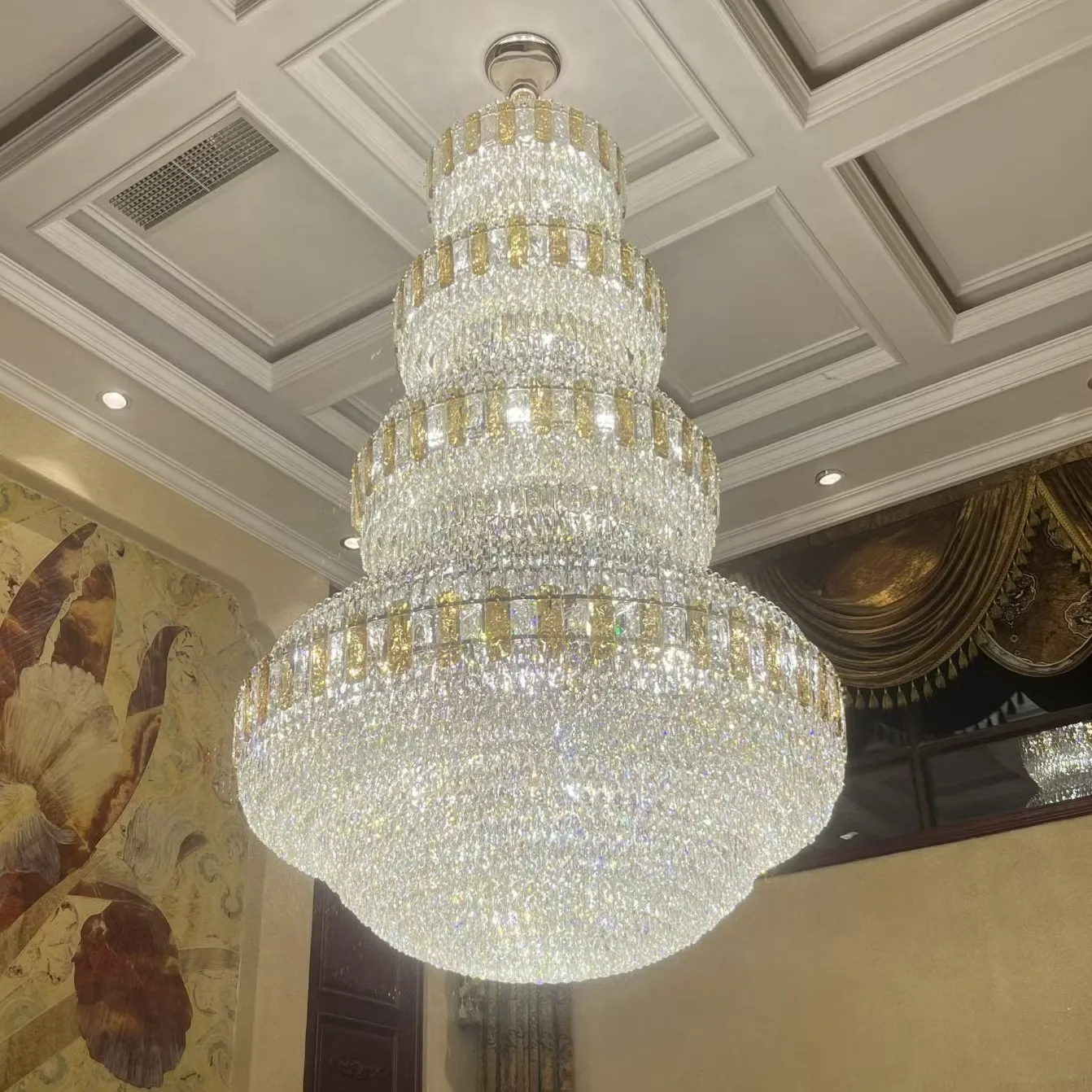 Luxury Large Crystal Duplex Chandelier 1000x1500MM