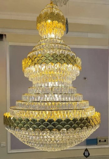 Glass Beautiful Double Height Chandelier 1000x1500 MM