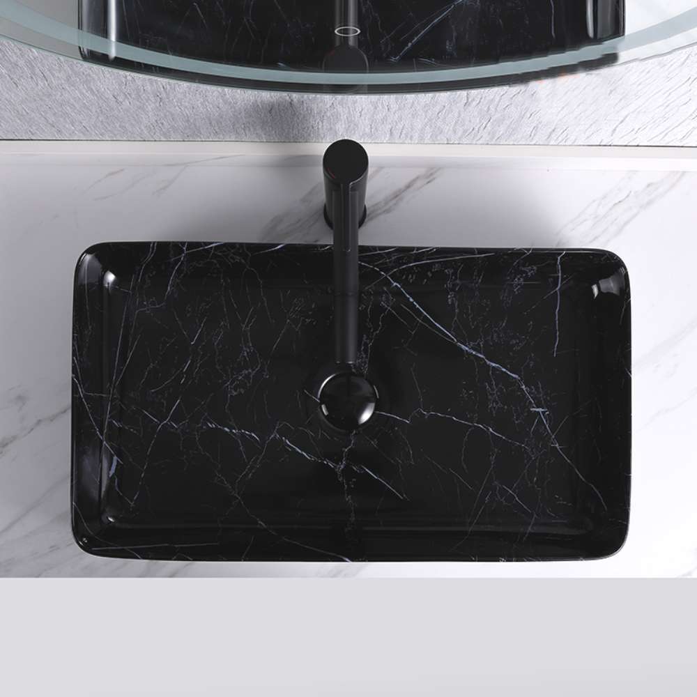 Ceramic Long Wash Basin (Black)