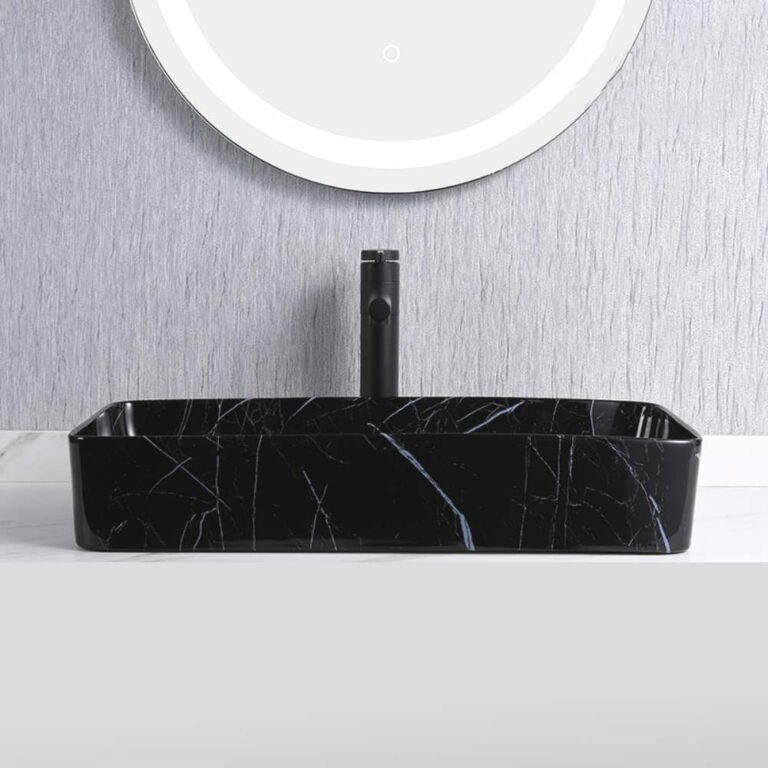 Ceramic Long Wash Basin (Black)