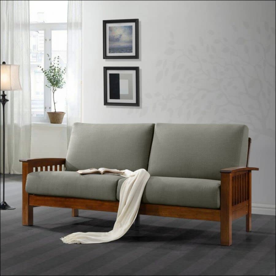 Classy Design Wood 2 Seater Sofa with Cushion