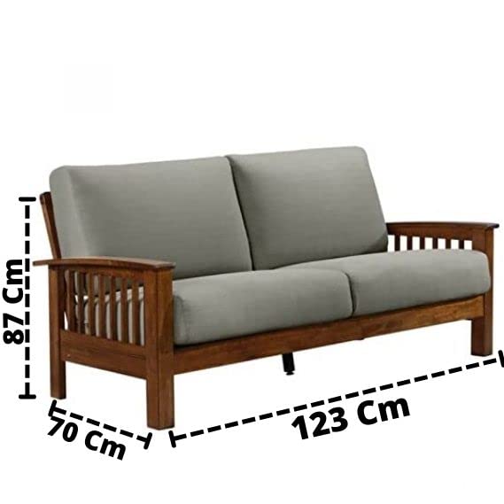 Classy Design Wood 2 Seater Sofa with Cushion