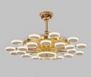 Blissbells 24 Gold Rings Ceiling Fan Chandelier with Remote Control Chandelier Ceiling Lamp  (Gold)
