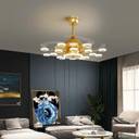 Blissbells 24 Gold Rings Ceiling Fan Chandelier with Remote Control Chandelier Ceiling Lamp  (Gold)