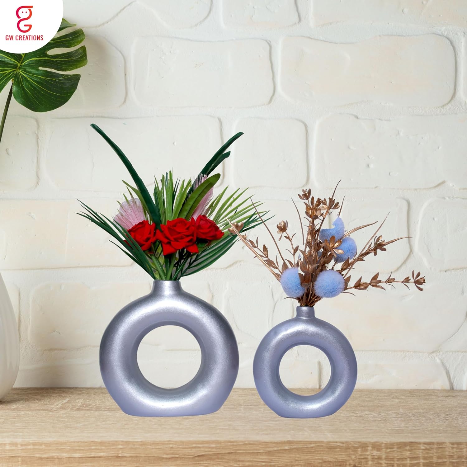 Antique Ceramic Ring Vases