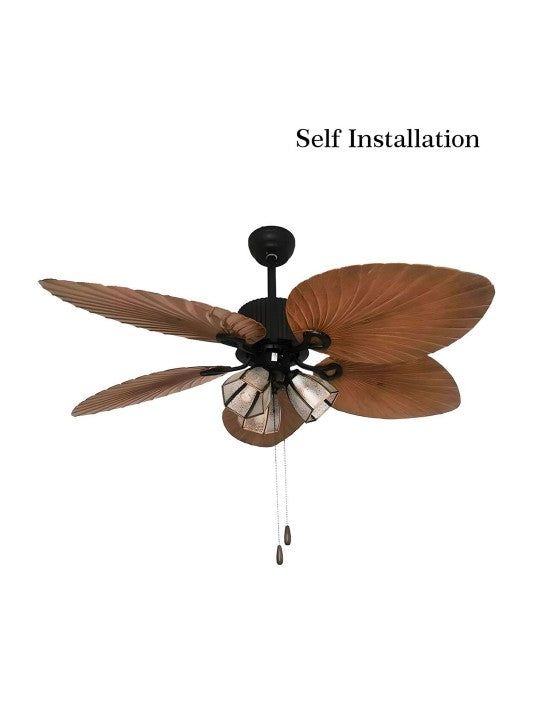 LED Ceiling Fan with Light and Remote Control Creative Vintage Ceiling Light, Fan Light, Forward and Reverse Function.