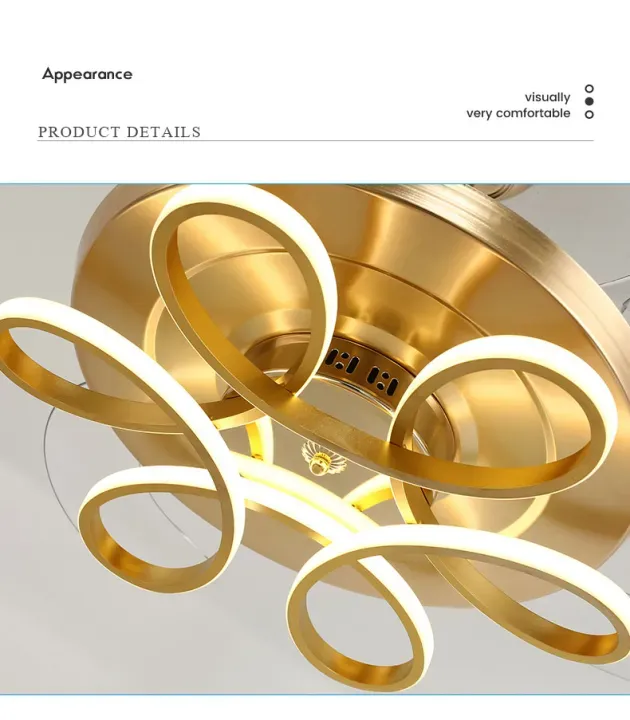 Silent Fan with Light for Living & Dining Room, Bedroom