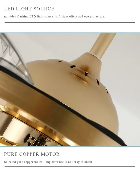 Silent Fan with Light for Living & Dining Room, Bedroom