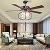 Ceiling Fan with Light and Remote Control 3 Level Wind Speed Change,Metal Ventilator Lamp for Living Room Bedroom Kitchen Restaurant needed.