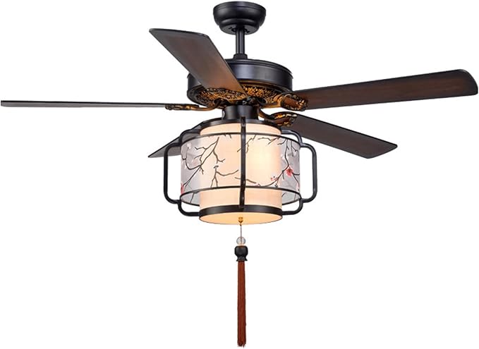 Ceiling Fan with Light and Remote Control 3 Level Wind Speed Change,Metal Ventilator Lamp for Living Room Bedroom Kitchen Restaurant needed.