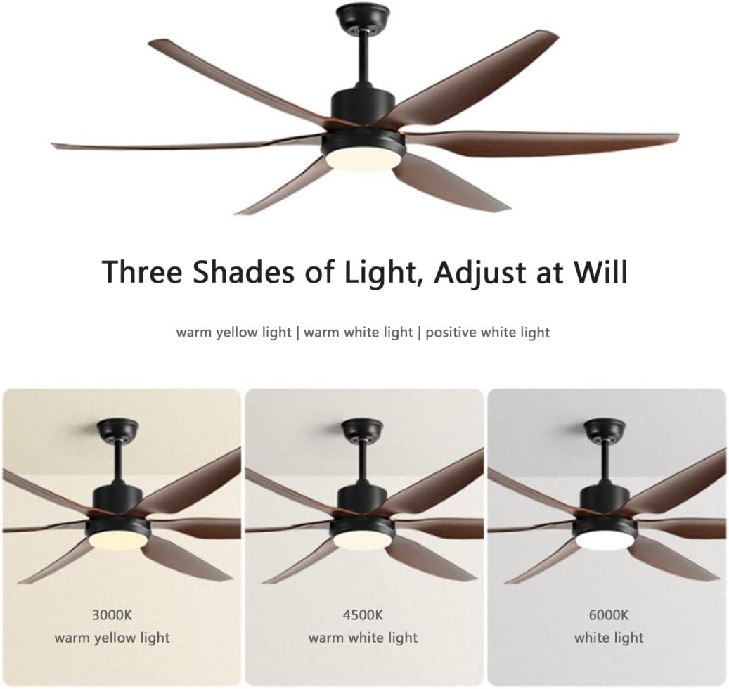 LED Light Timer Reversible Movement Living room Sleek Brown Palm Leaf Wooden Blades-Reversible Motion with Remote Control for Kitchen, Cafes, Hotels, Dining, and Bars.