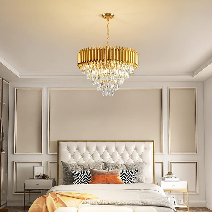 600mm Modern Crystal Chandelier for Dining Room (Gold)