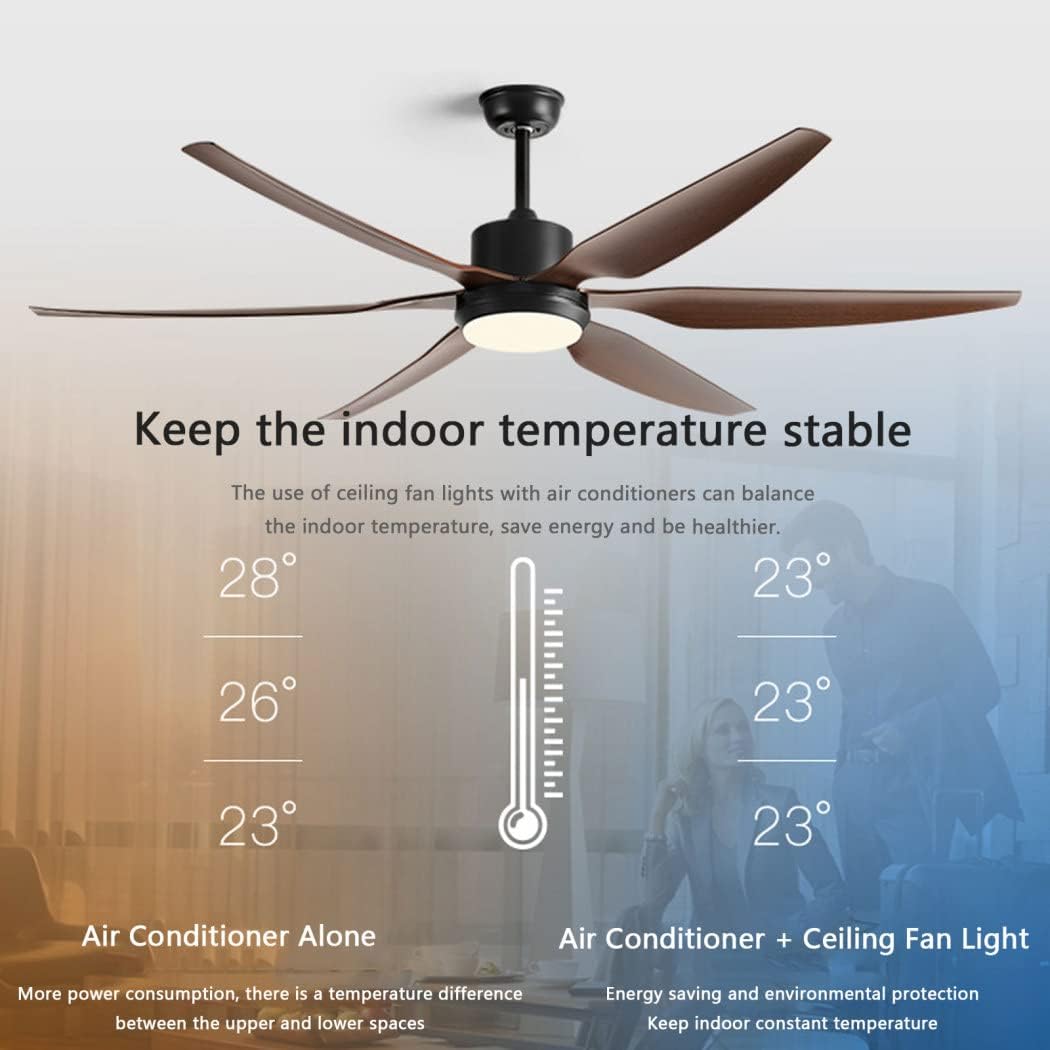LED Light Timer Reversible Movement Living room Sleek Brown Palm Leaf Wooden Blades-Reversible Motion with Remote Control for Kitchen, Cafes, Hotels, Dining, and Bars.
