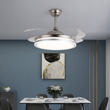 Fan with Lights and Remote, LED Ceiling Fan with Lights,Silent Motor, 3 Light Color Change, 4 Timing Options,for Dining Room,Kitchen,Bedroom,Living Room,Silver.