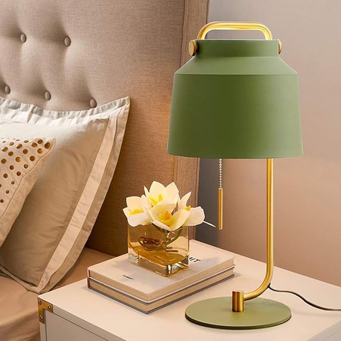 Lamp Bedside Wrought Iron Bedroom Table Lamp Simple and Modern Bedside Desk Lamp