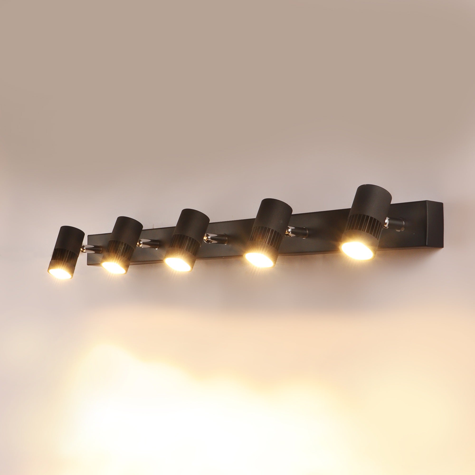 mild steel powder coated black finish five light spot light
