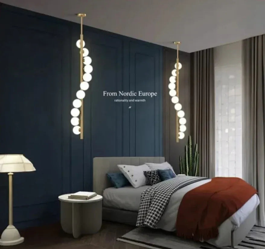 White Gold , Glass Pendant Lamp Ceiling