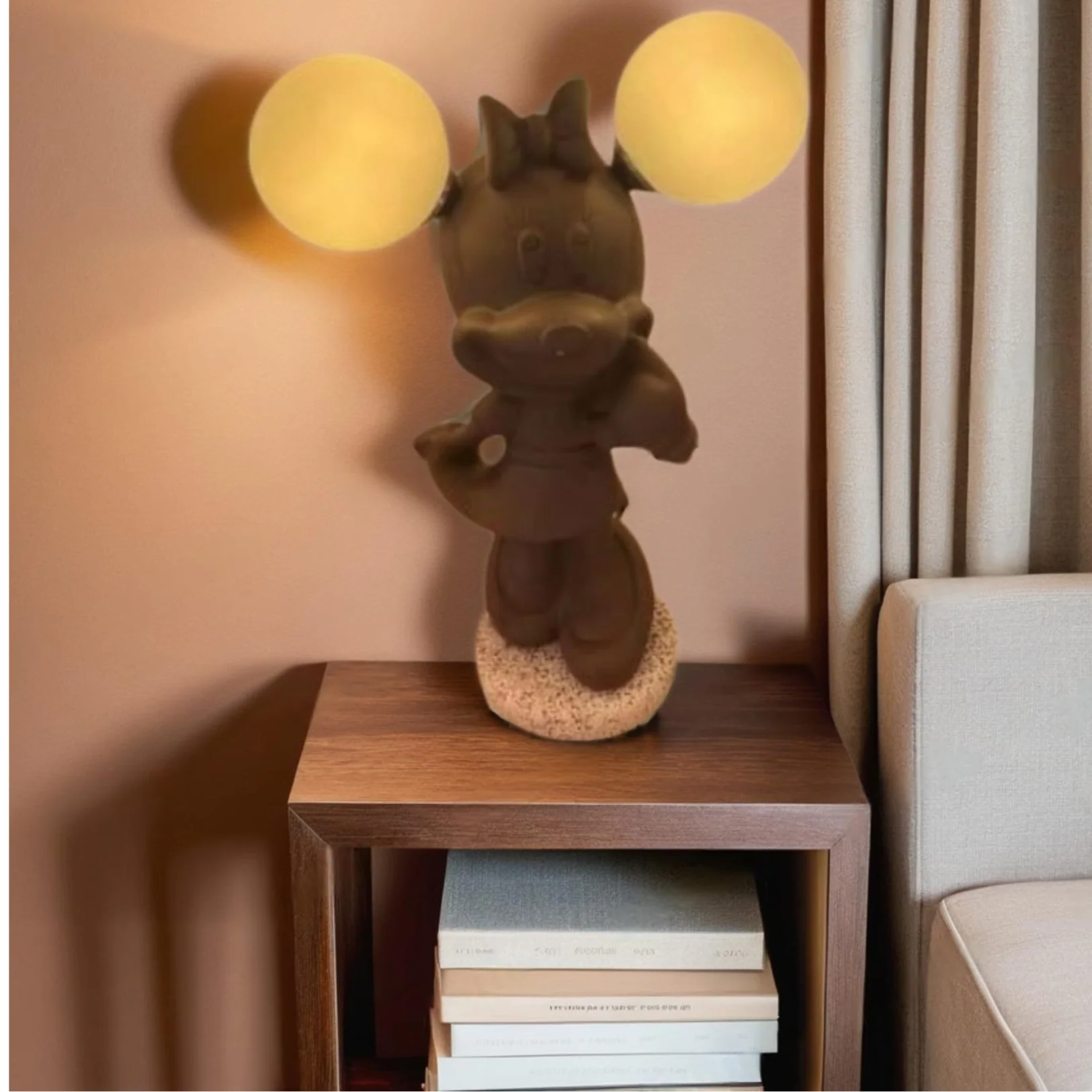 Cartoon Character Table Lamp – Resin & Glass LED Design