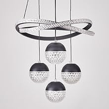 Modern LED Chandeliers, Dimmable 3-Color
