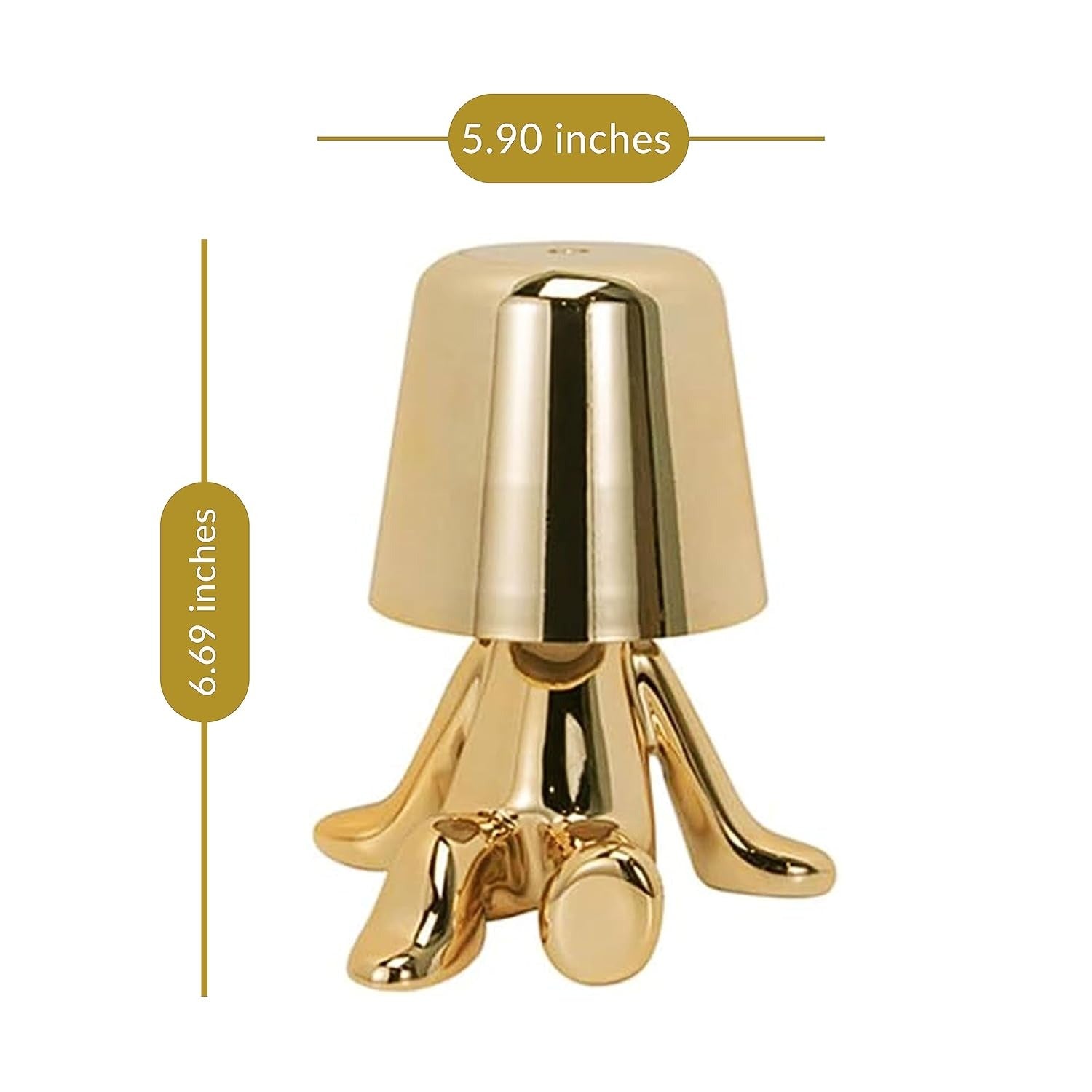 Gold Man Wireless Touch Led Sitting Lamp