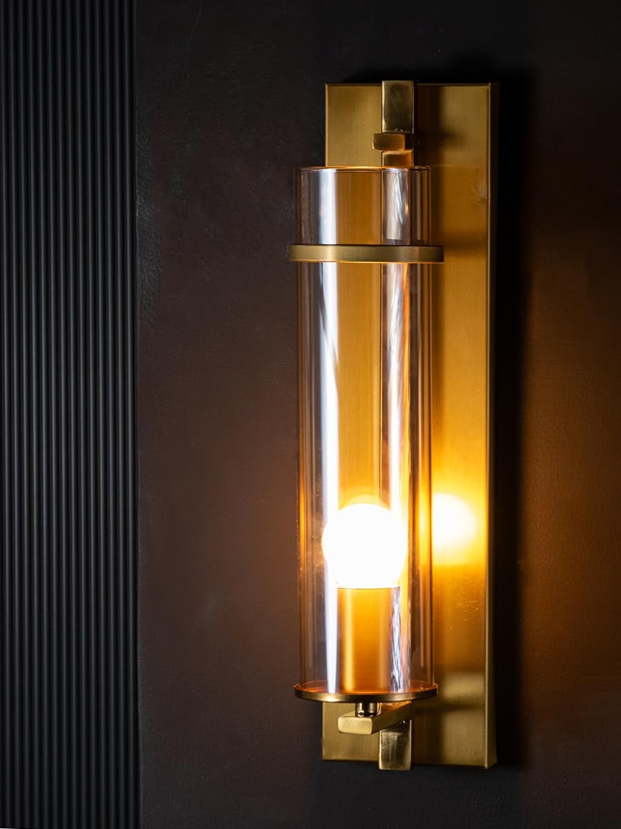 Reflecting Glow Modern Metal & Glass Wall Lamp Gold for Home & Office Decor