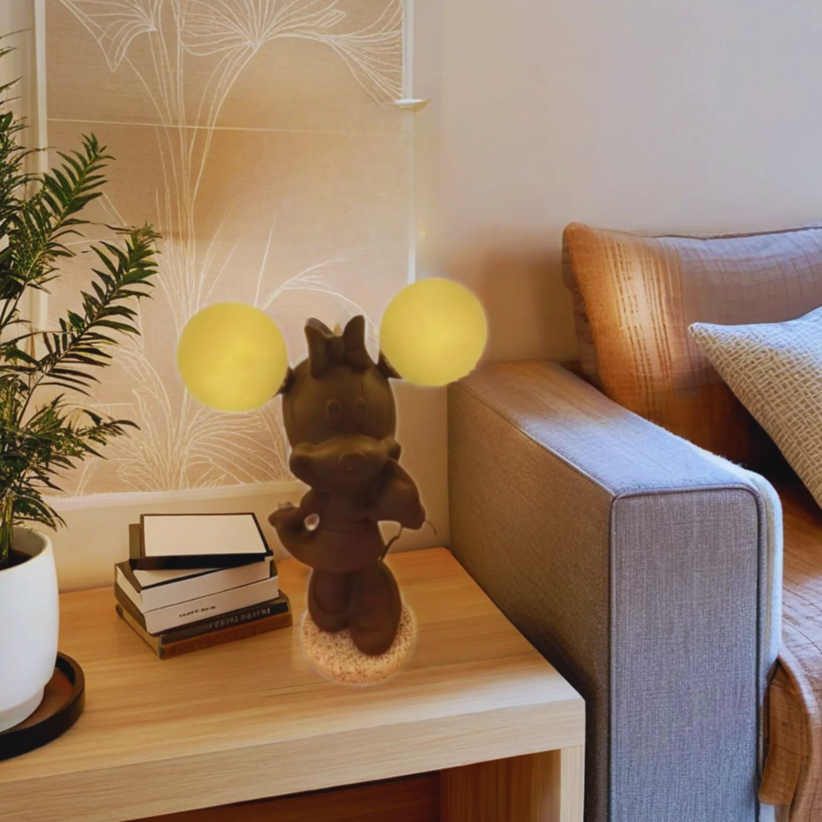Cartoon Character Table Lamp – Resin & Glass LED Design