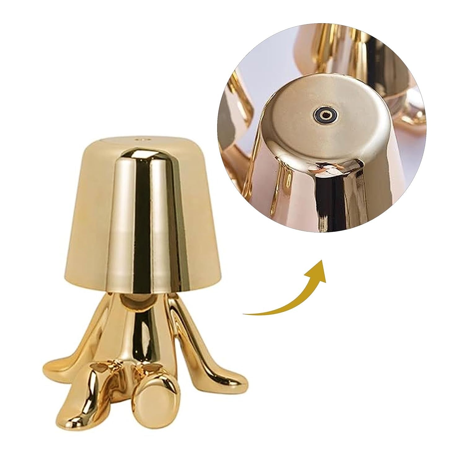 Gold Man Wireless Touch Led Sitting Lamp