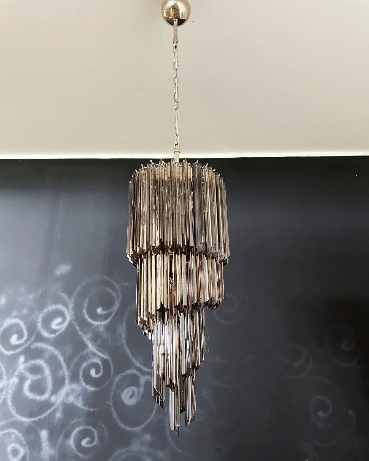 Glass spiral chandelier