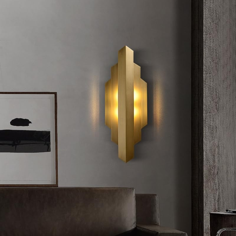 Gold Metal LED Wall Light - Warm White