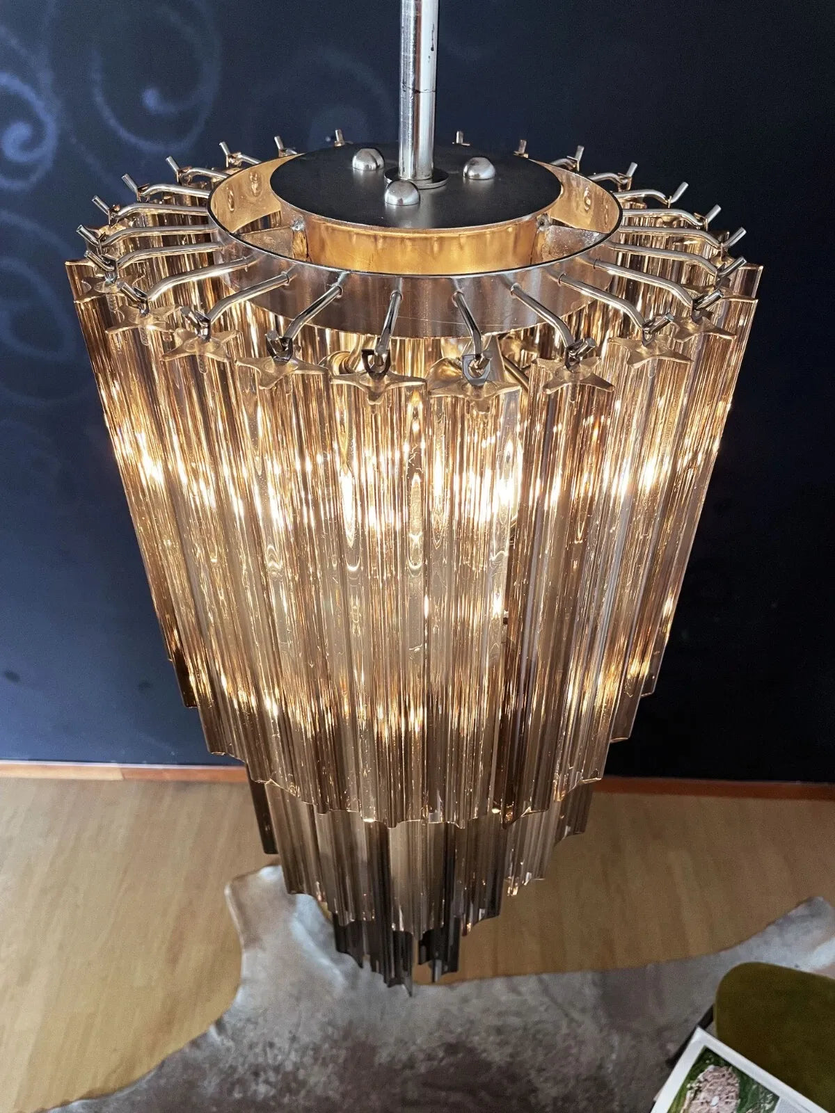 Glass spiral chandelier