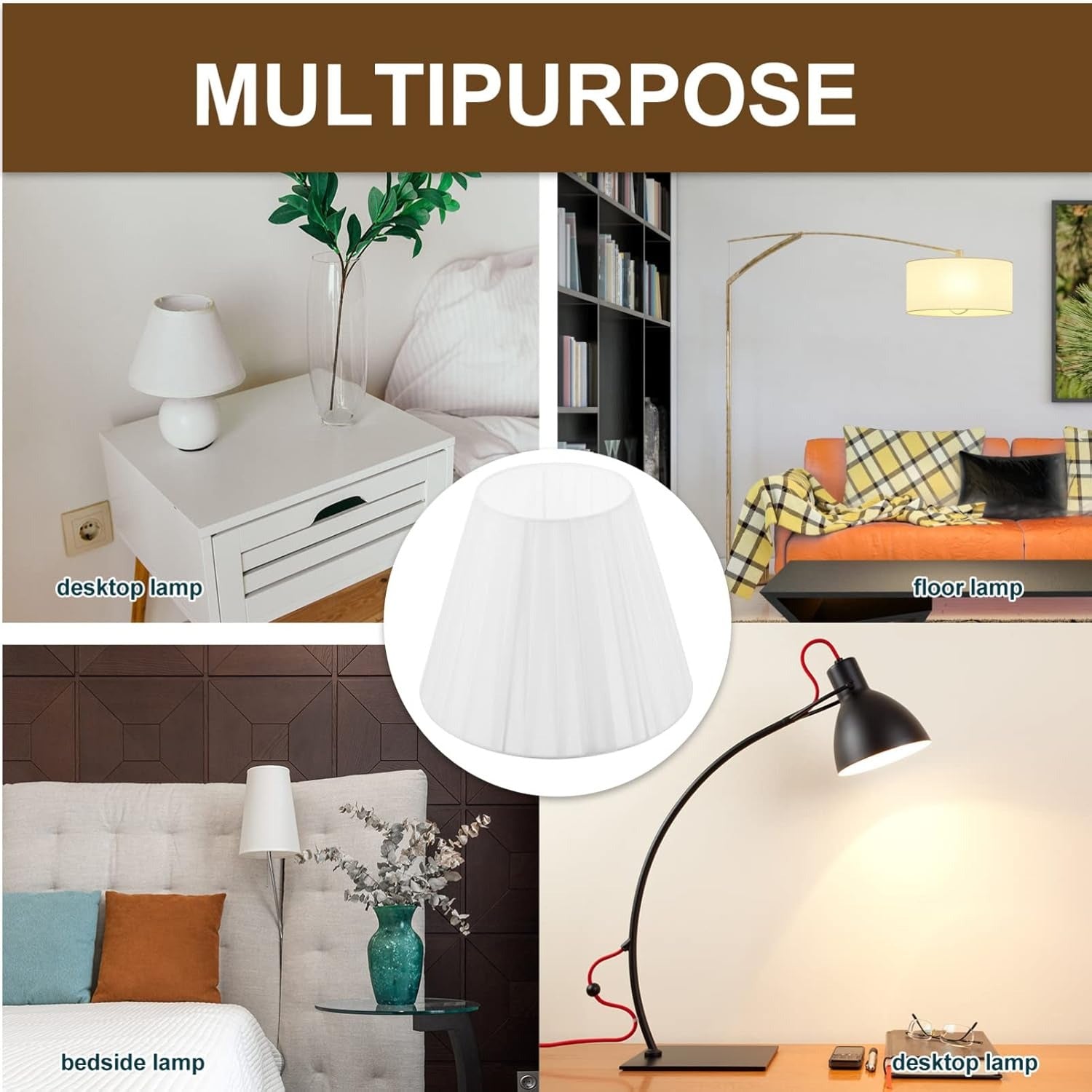 Pleats Lampshade Clip On Light Cover Table Standing Lamp