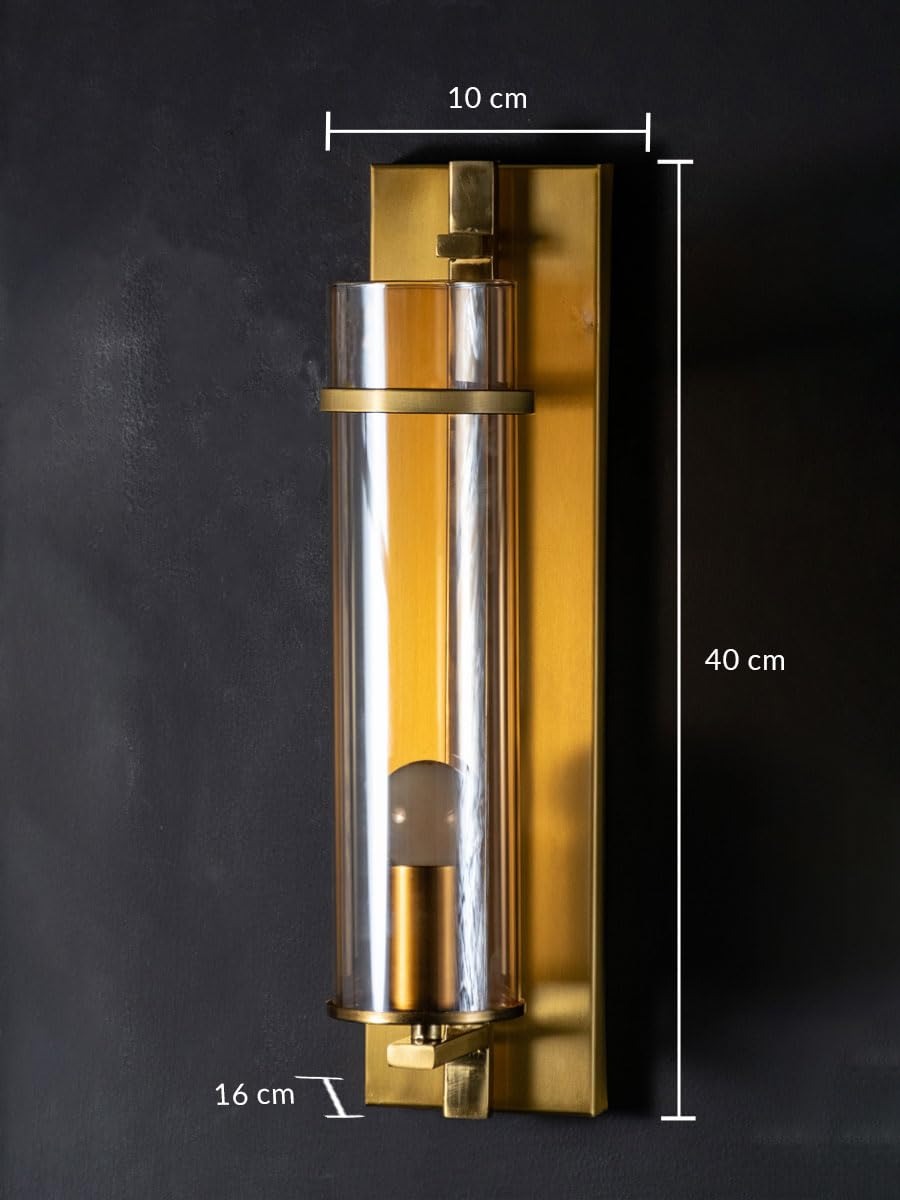Reflecting Glow Modern Metal & Glass Wall Lamp Gold for Home & Office Decor