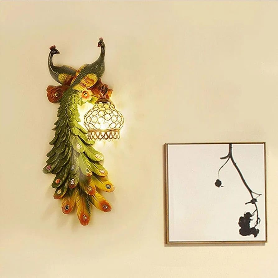 Peacock Antique Wall LED Night Lamp Wall Scone