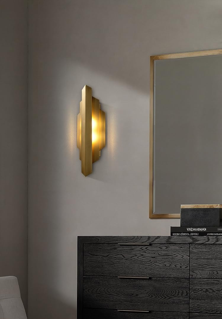Gold Metal LED Wall Light - Warm White