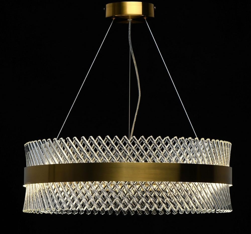 600 MM Crystal LED Chandelier Ring Hanging Suspension Lamp - Warm White