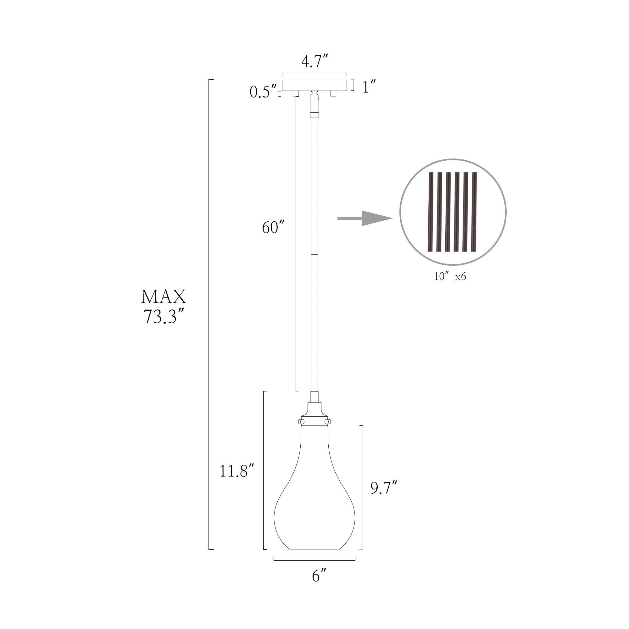 Mini Pendant Light - Lighting with Tear Drop Glass