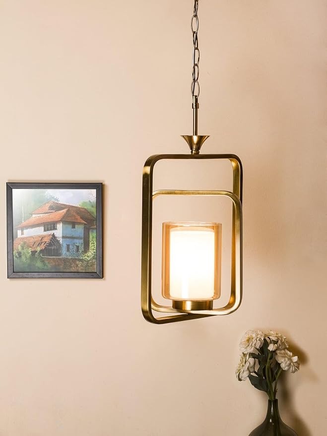 Glass Pendant Hanging Lamp Ceiling Light- Warm White