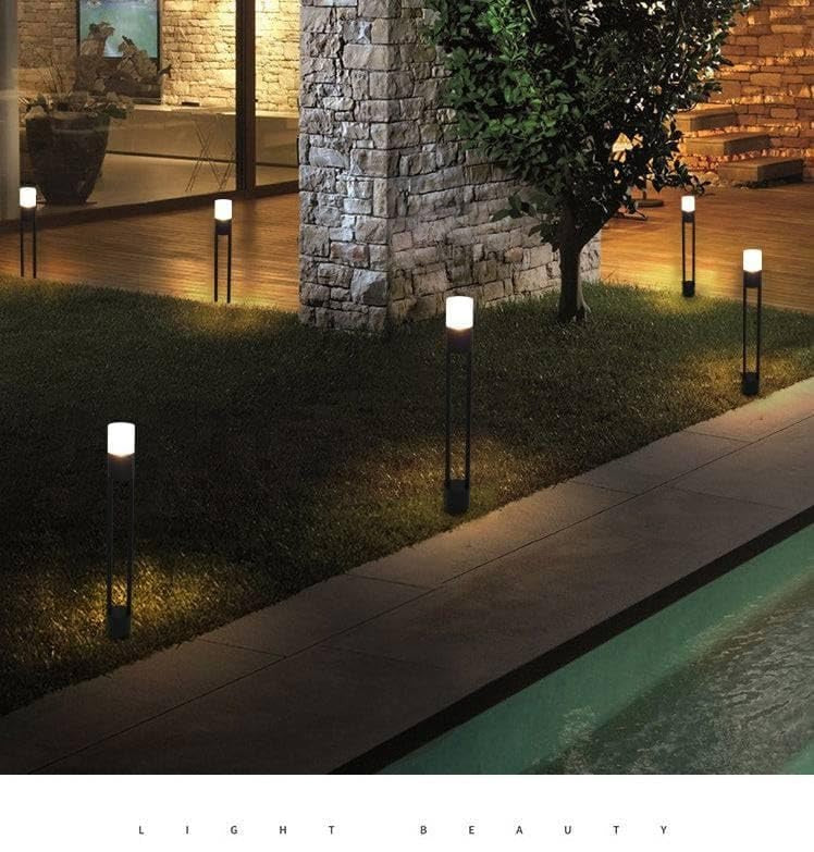 600mm Modern Grey Cylindrical Cage Bollard Garden Light for Pathways, Driveway,