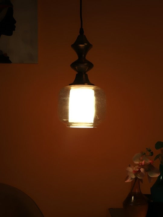 Copper-Toned Iron Contemporary Hanging Ceiling Lamp
