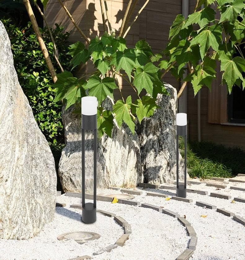 600mm Modern Grey Cylindrical Cage Bollard Garden Light for Pathways, Driveway,