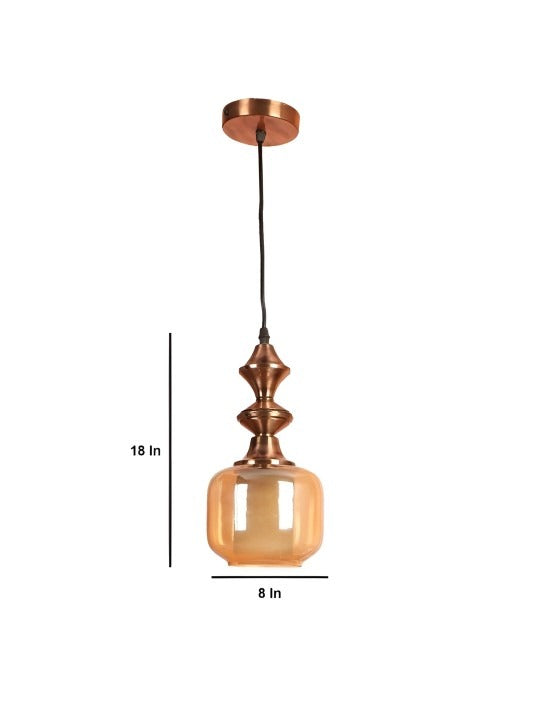 Copper-Toned Iron Contemporary Hanging Ceiling Lamp