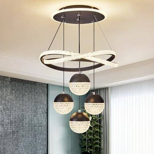 Modern LED Chandeliers, Dimmable 3-Color