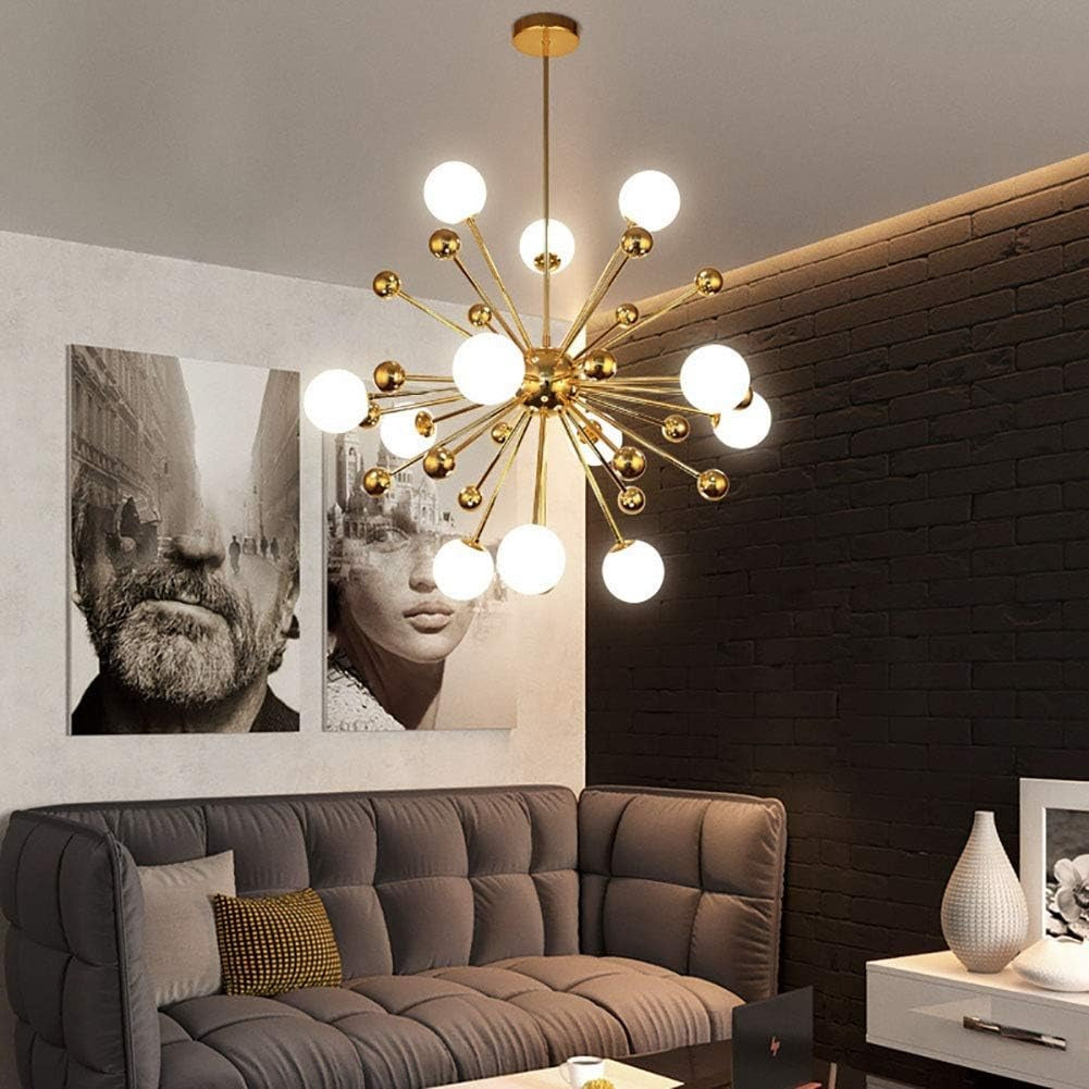 Modern  Chandeliers Lighting,G4 Round Lights with Glass Globe Shade Adjustable Orb Ceiling Lights
