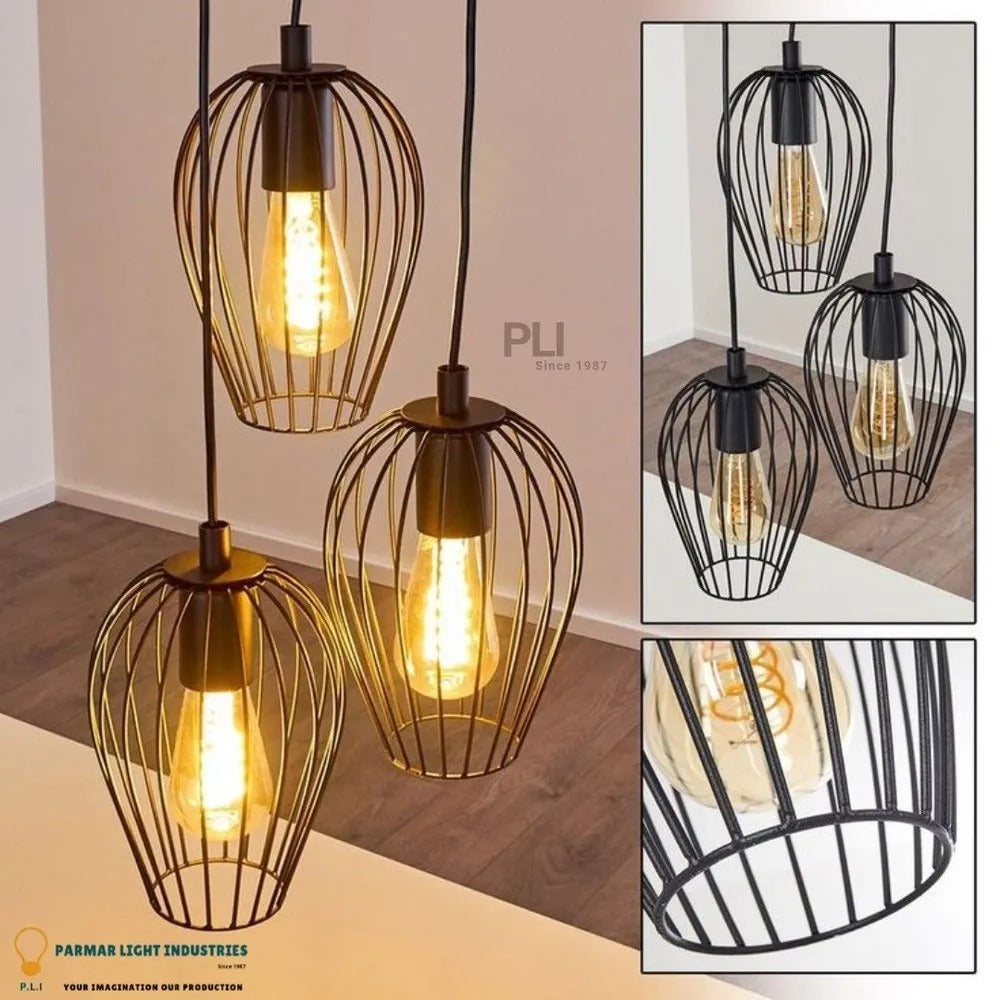 Iron Hanging Cage Light