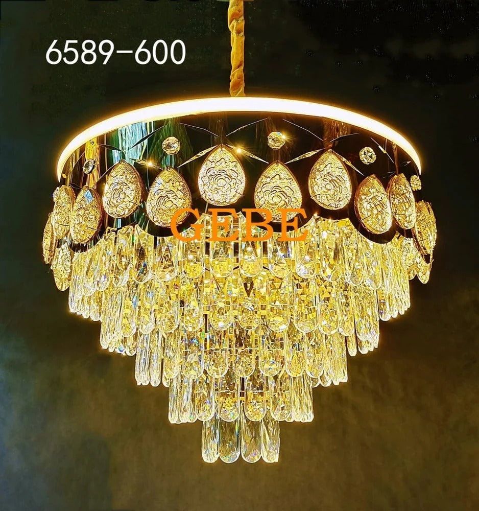 Crystal Sunburst Hanging Chandelier, Glossy Look ₹ 15,750/PieceGet Latest Price