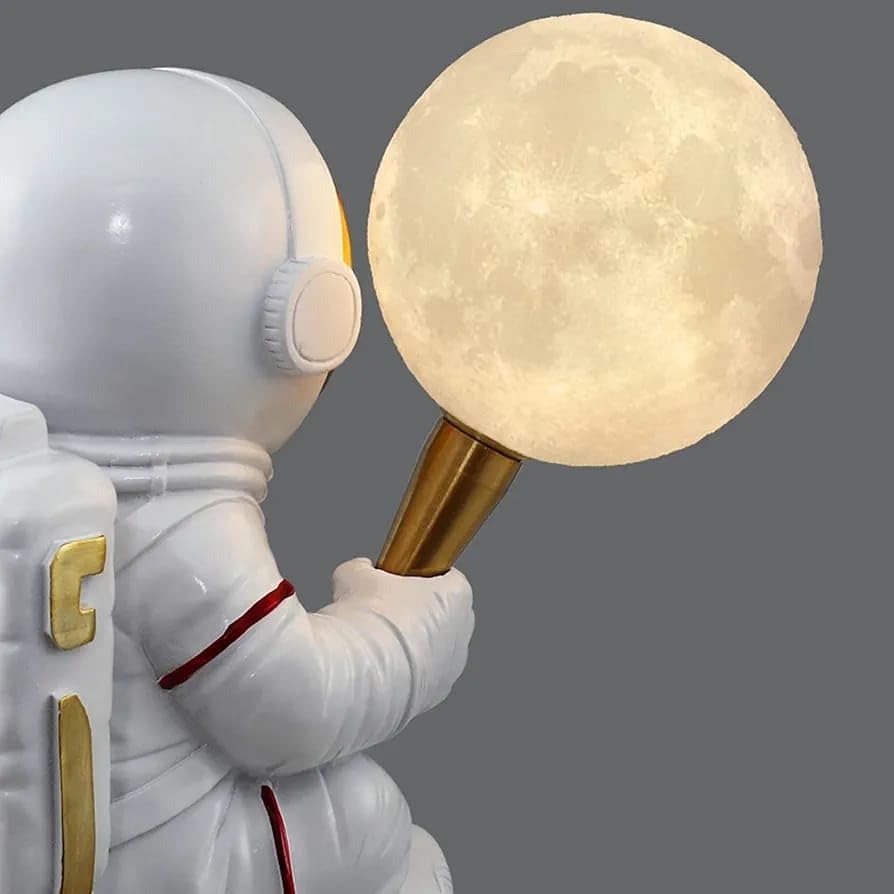 Kids' Room Resin Lunar Astronaut Bedside Table Lamp