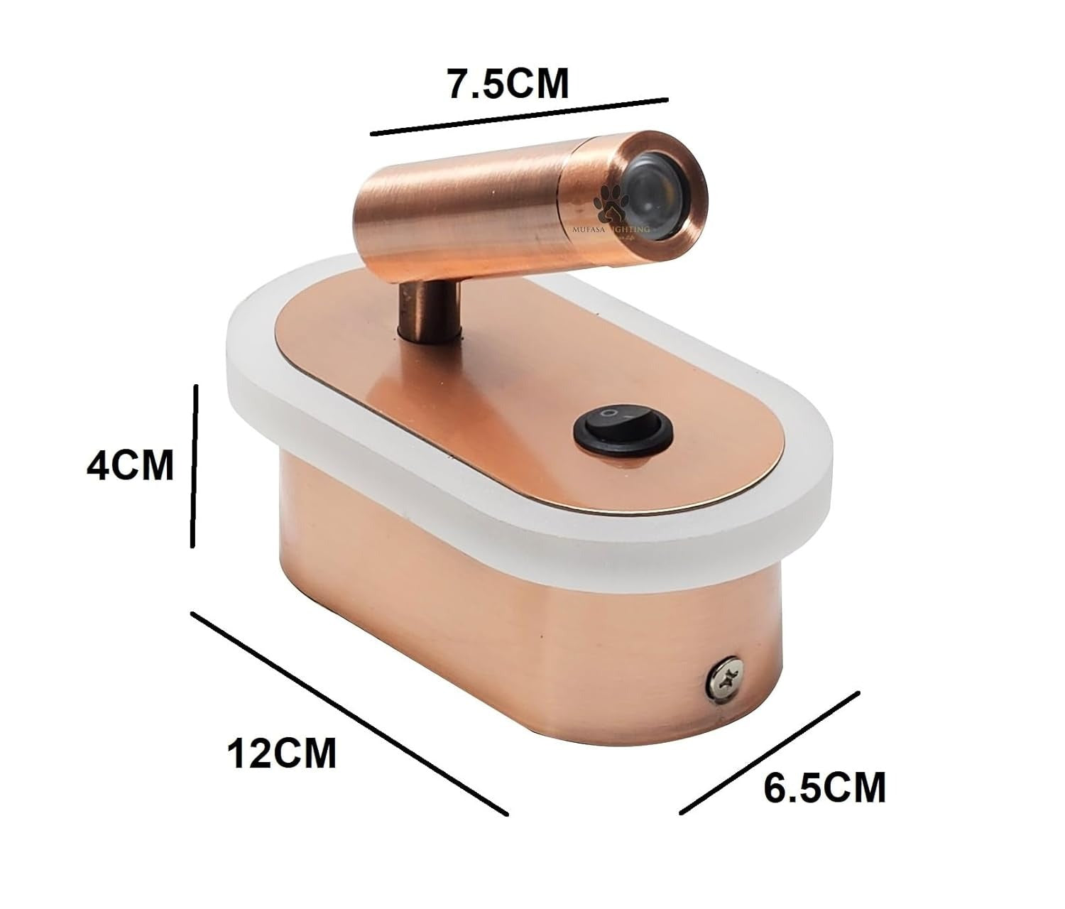 Rose Gold Acrylic Back Bedside Light Bedroom Wall Light Mounted LED Spotlight Reading Light