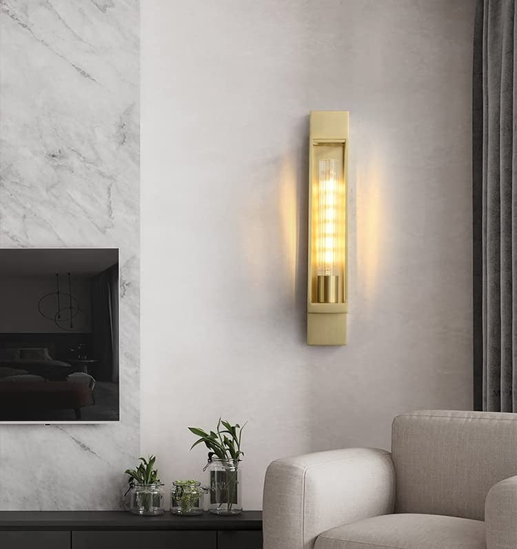 Glass Wall Light Modern Copper Metal