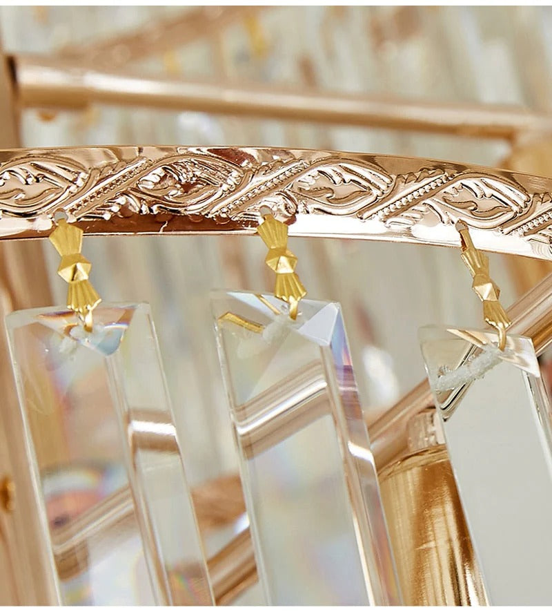 1800MMX600MM K9 CRYSTAL LED DOUBLE HEIGHT STAIR CHANDELIER - WARM WHITE